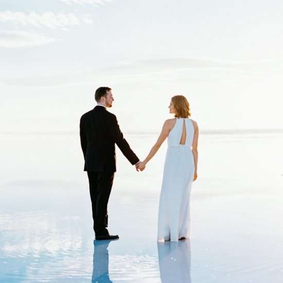 Chic Engagements at the Bonneville Salt Flats