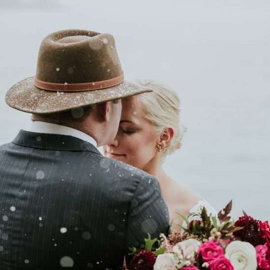 Snowy Lake Minnewanka Wedding