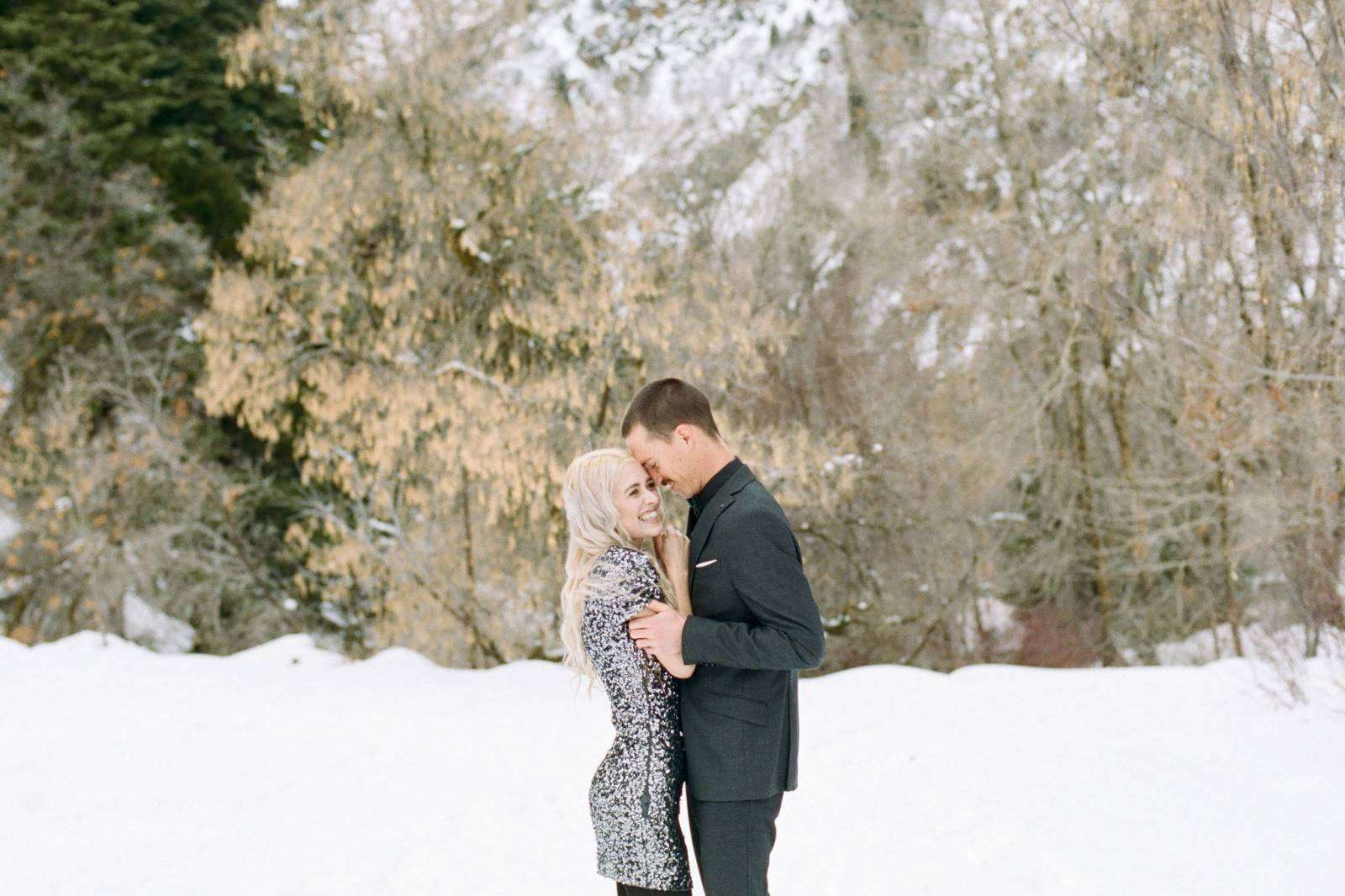 Magical Winter Engagement at Big Cottonwood Canyon