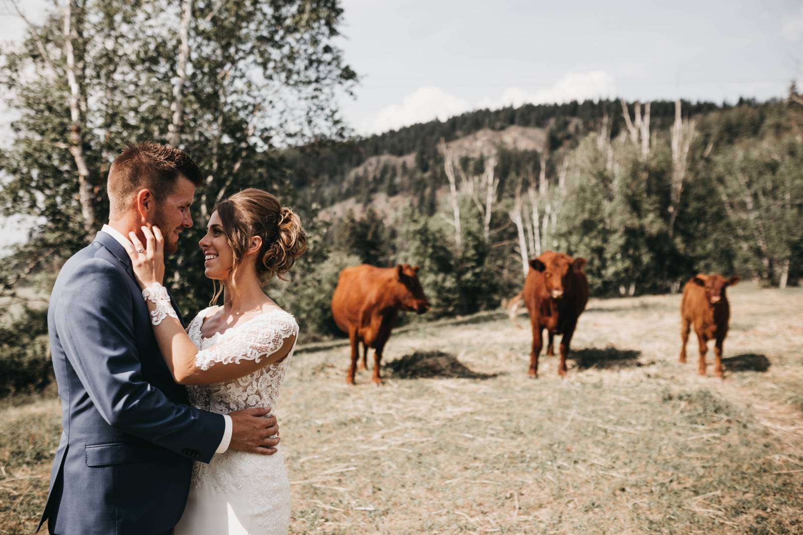 Rustic Romantic Wedding Ceremony at Family Farm