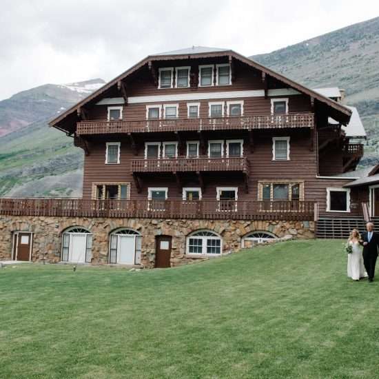 Summer Wedding Ceremony at Many Glacier Hotel