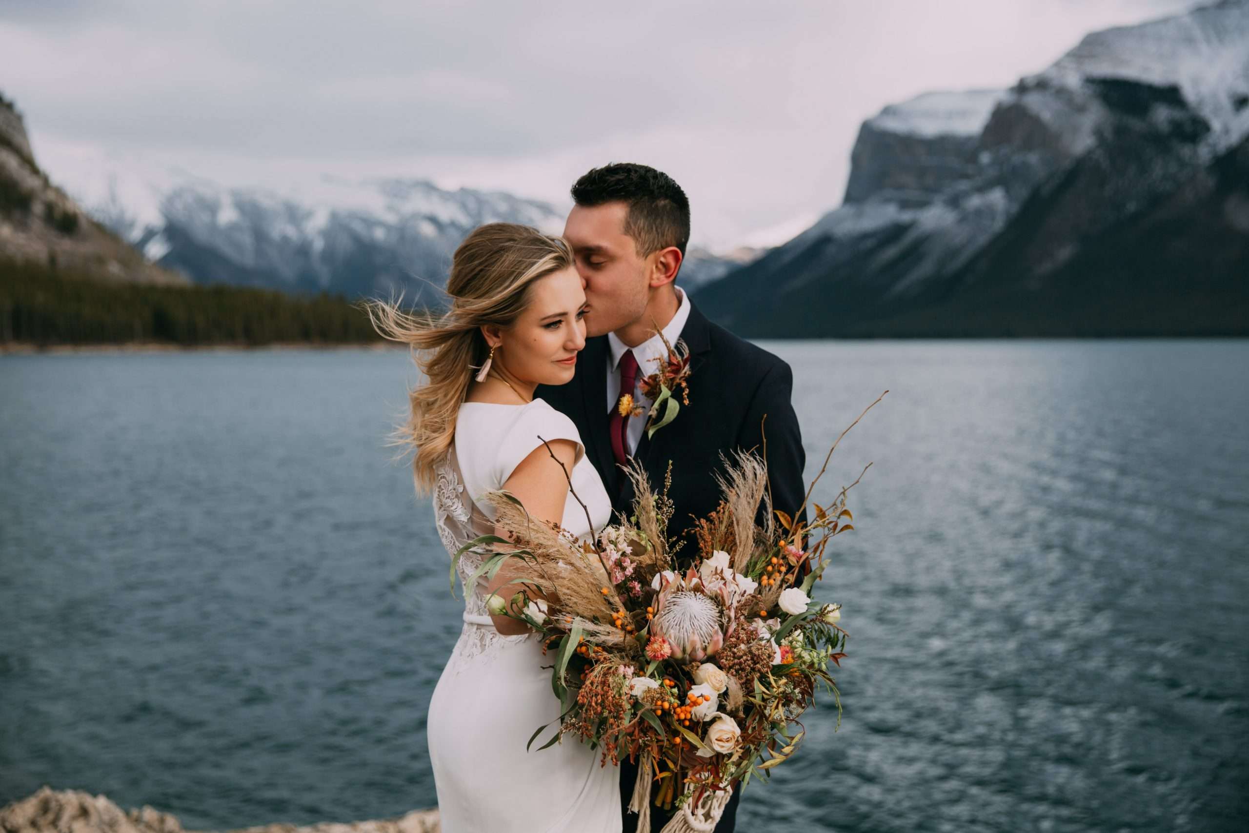 Earthy Lake Minnewanka Elopement Inspiration