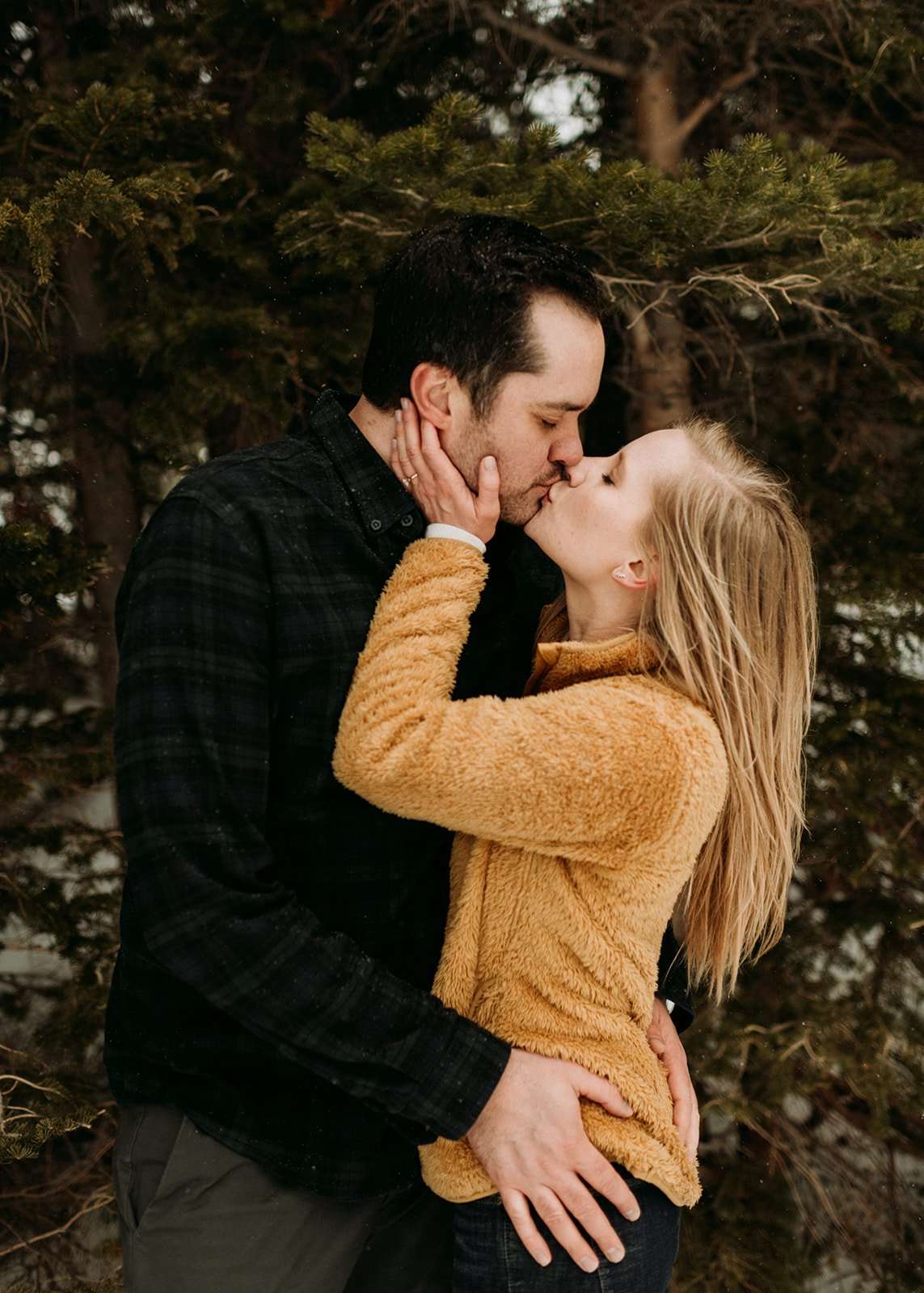 Snowy Rocky Mountain National Park Engagement