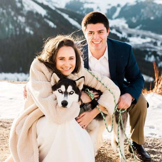 Glowing, Snowy Mountain Engagement Session
