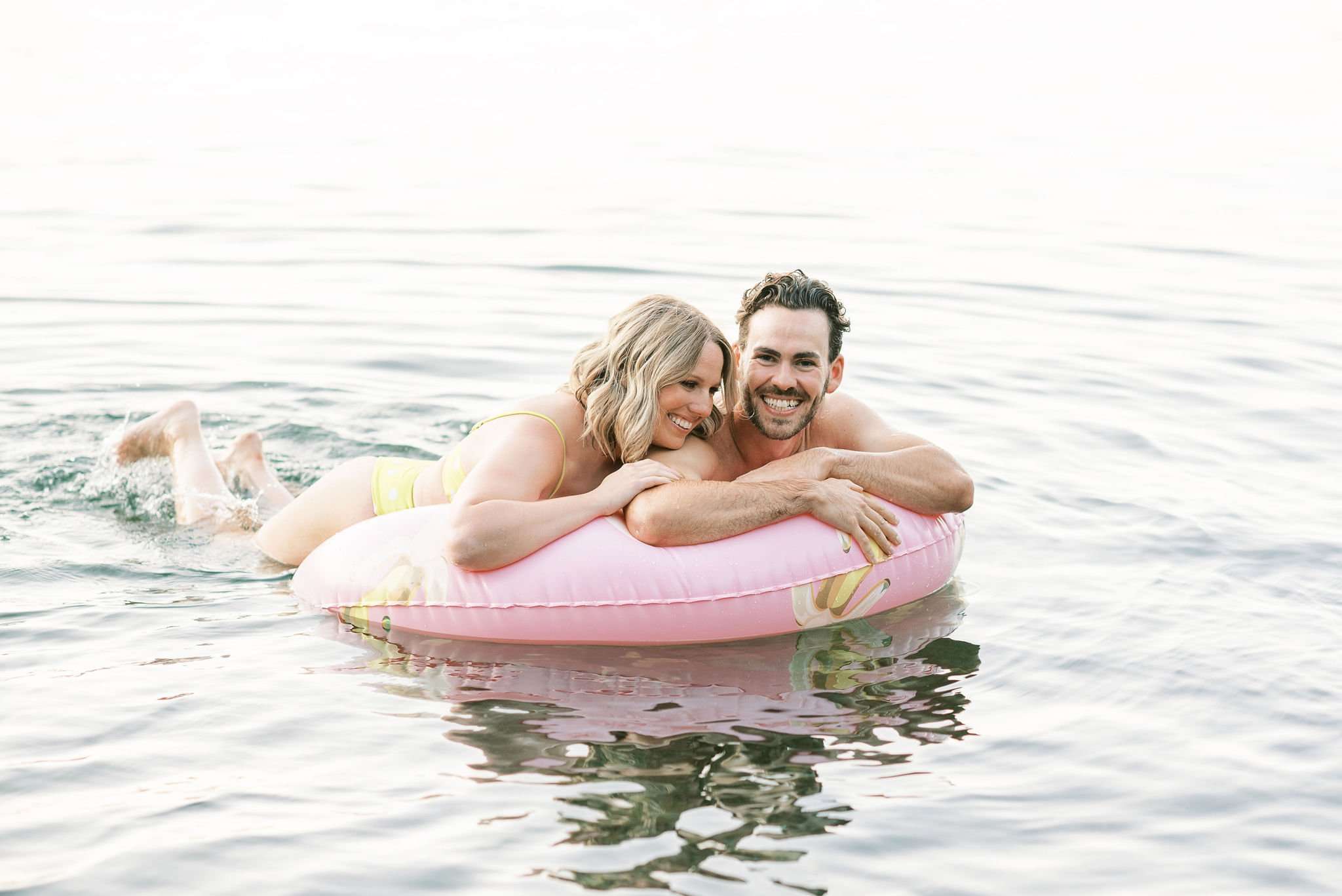 Splish, Splash in Kelowna Lake | Tips for Capturing Creative Engagement Photos