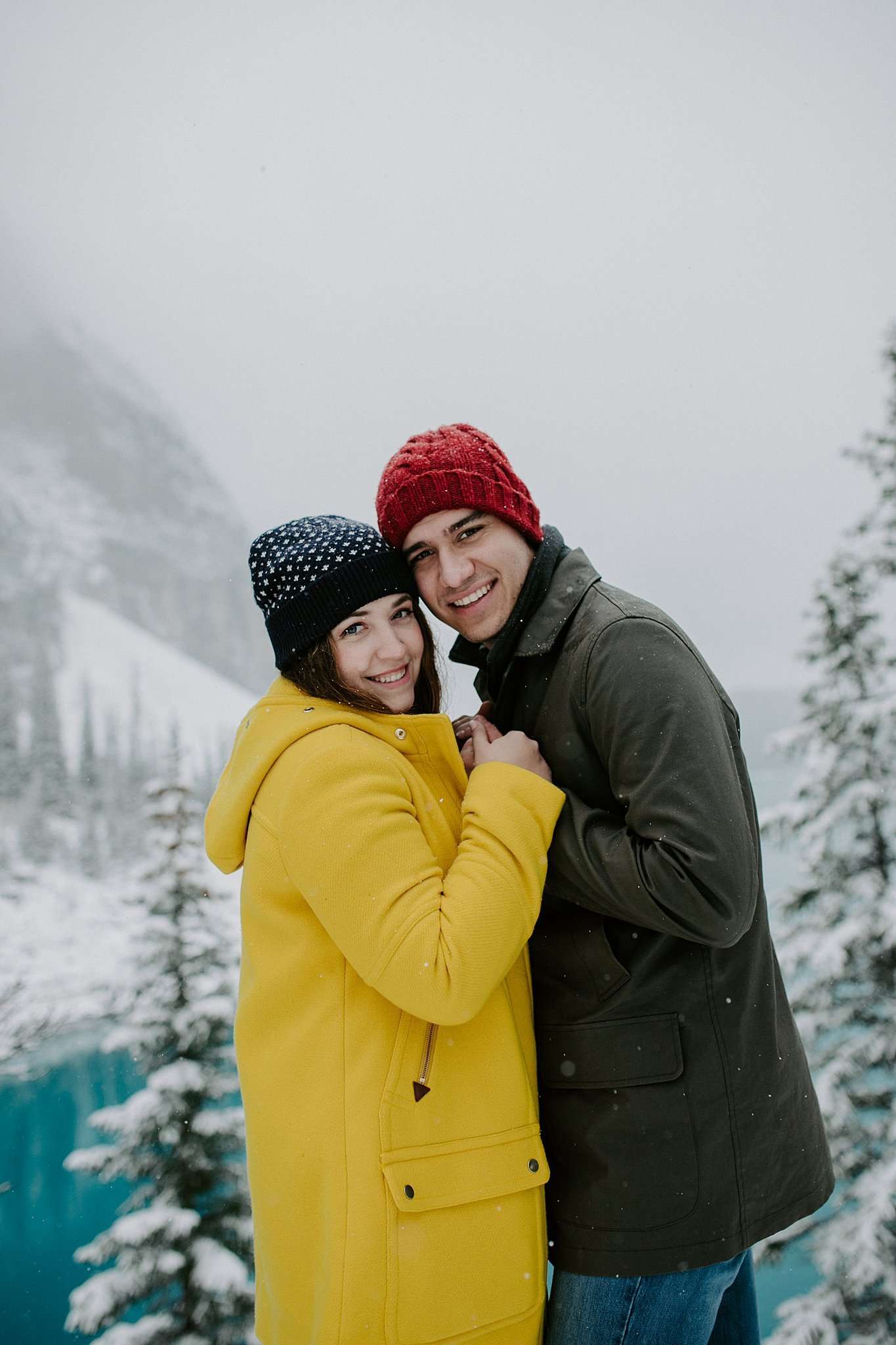Chilly Moraine Lake Honeymoon Portraits