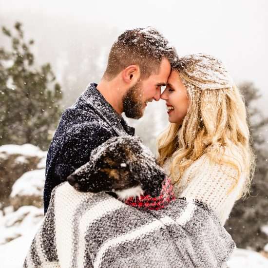 Snowy Winter Lost Gulch Overlook Engagement