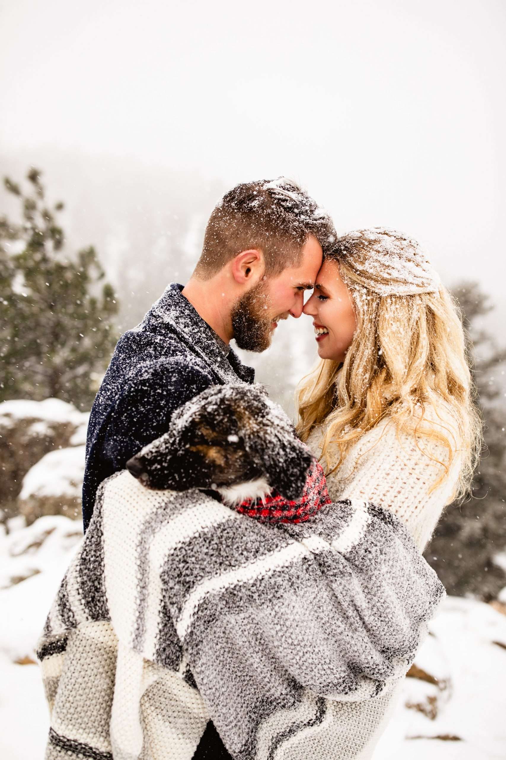 Snowy Winter Lost Gulch Overlook Engagement