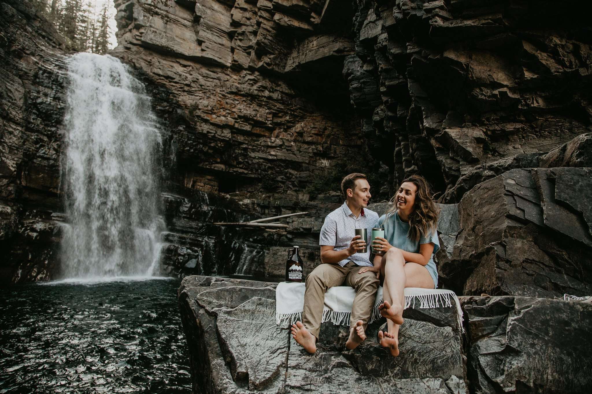 Playful Cranbrook Waterfall Engagement