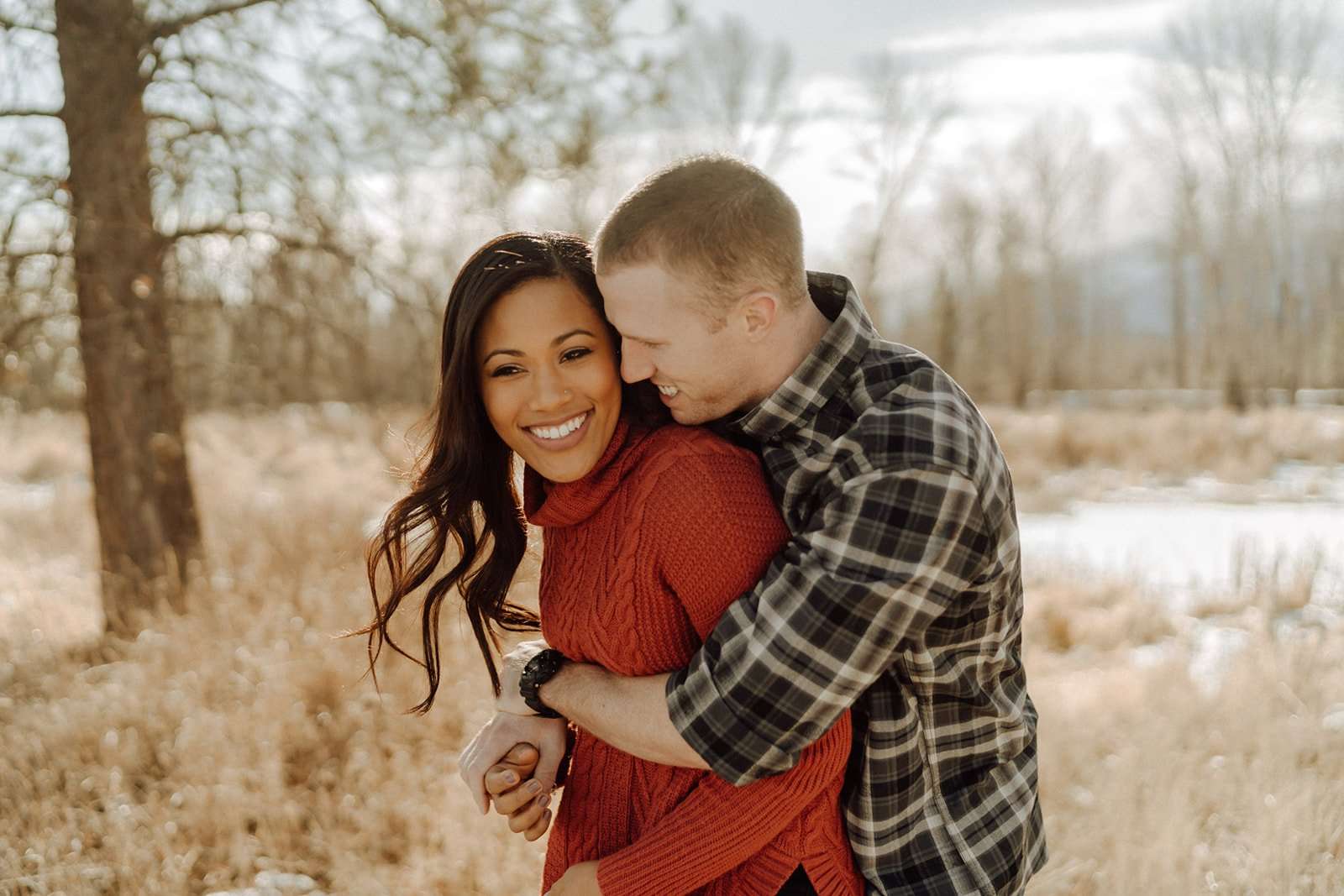 Cozy Montana Winter Engagement