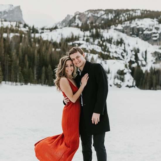 Brisk Winter Rocky Mountain National Park Engagement