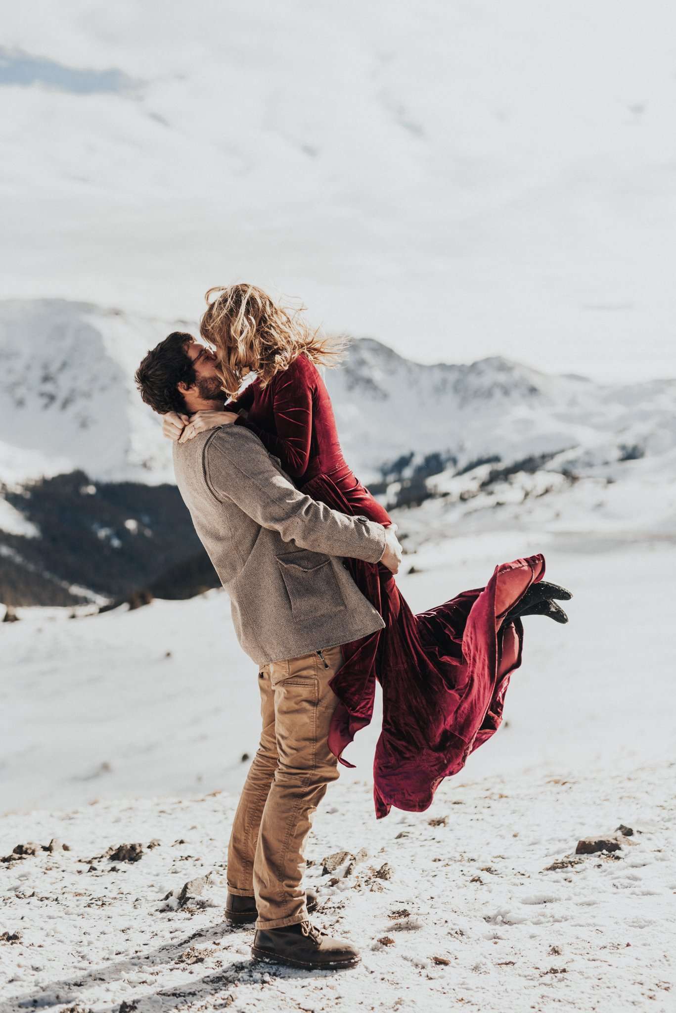 Snowy and Vibrant Loveland Pass Engagement