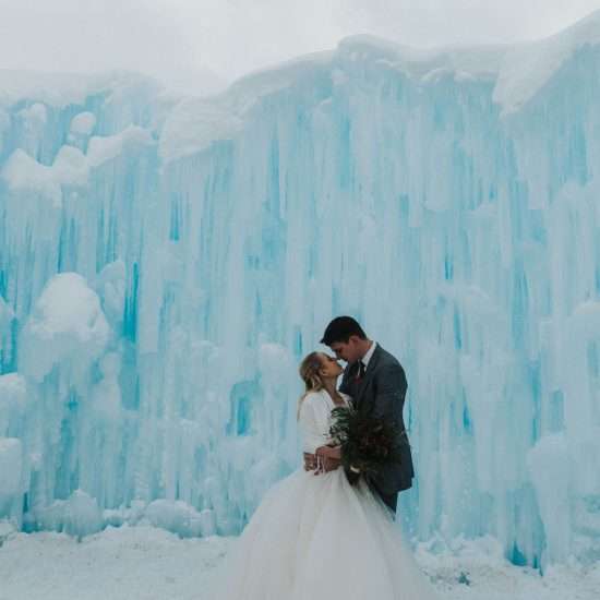 Frozen Fairytale Elopement Inspiration at the Dillon Ice Castles