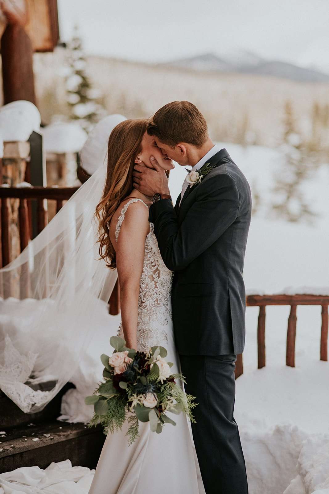 Snow-Kissed Grand Lake Winter Wedding