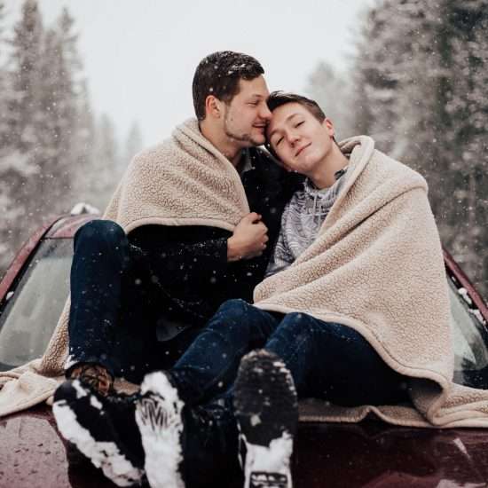 Cozy and Playful Winter Engagement