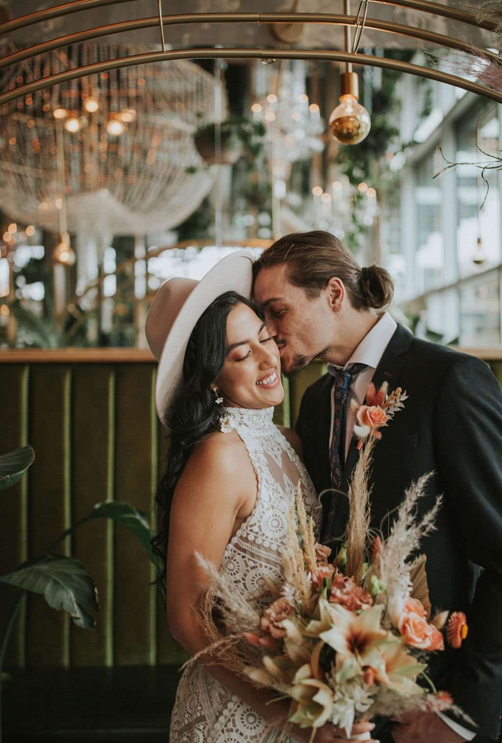 Bohemian Coral Crush Elopement Inspiration