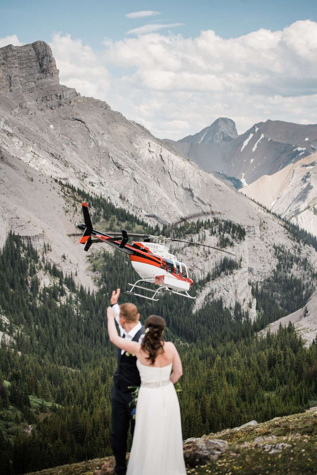 Breathtaking Helicopter Alberta Elopement