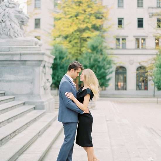 Fashion-Forward Downtown Vancouver Engagement