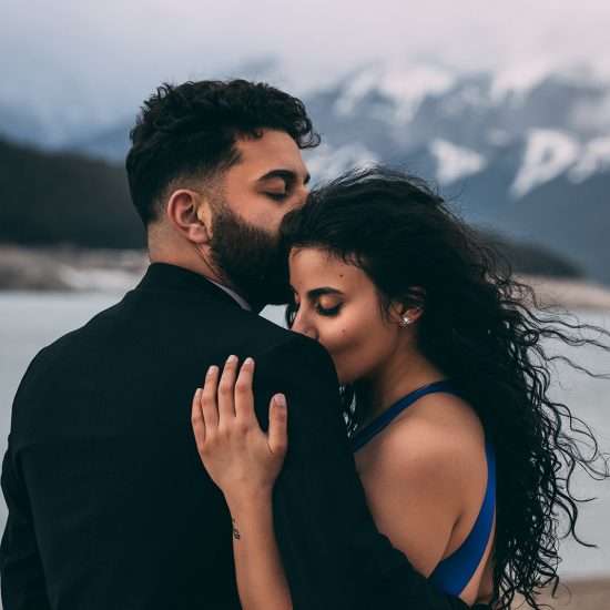 Rainstorm Engagement at Abraham Lake