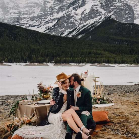 Snowy Boho Kananaskis Elopement