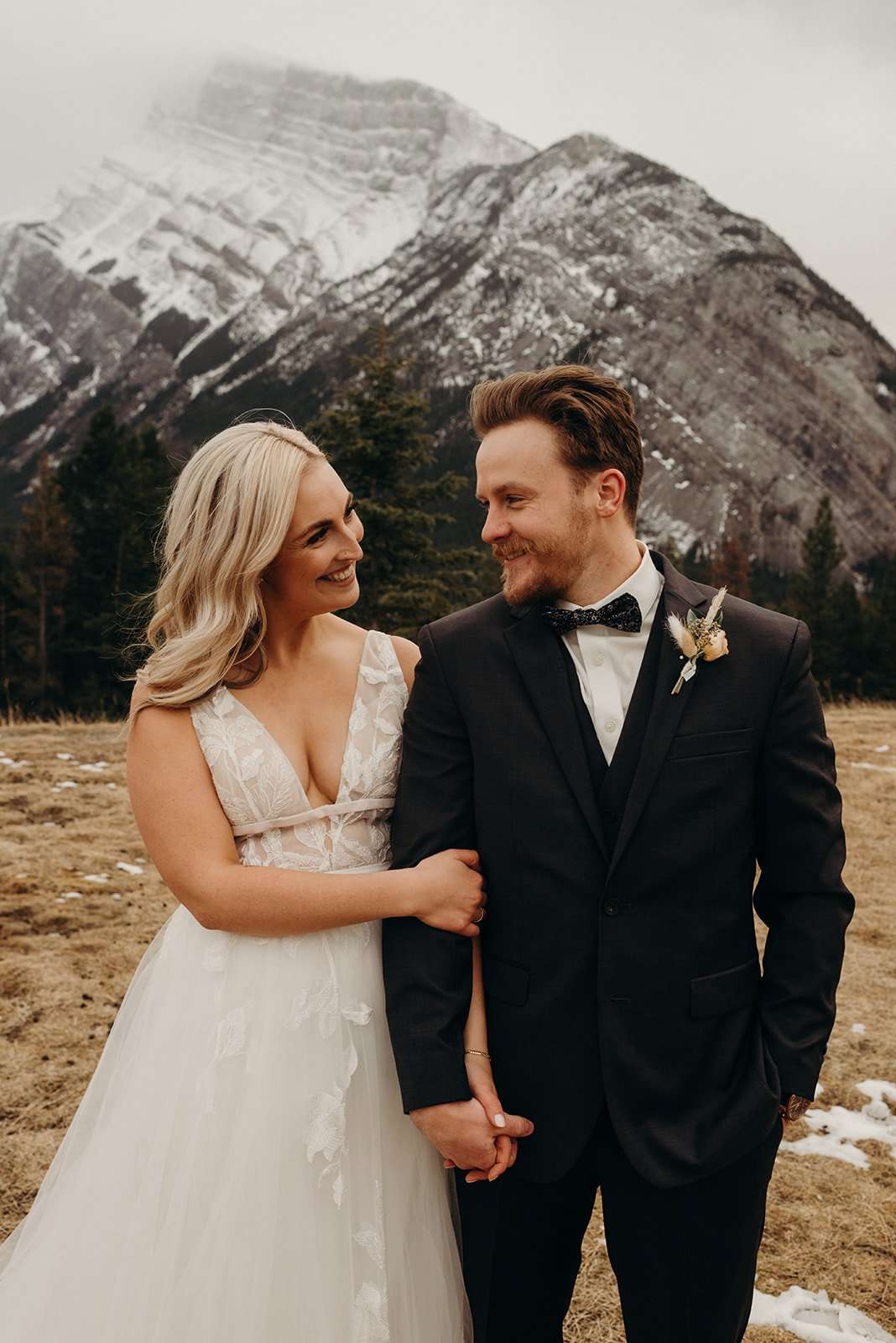 Snowy Mount Norquay Ski Resort Wedding