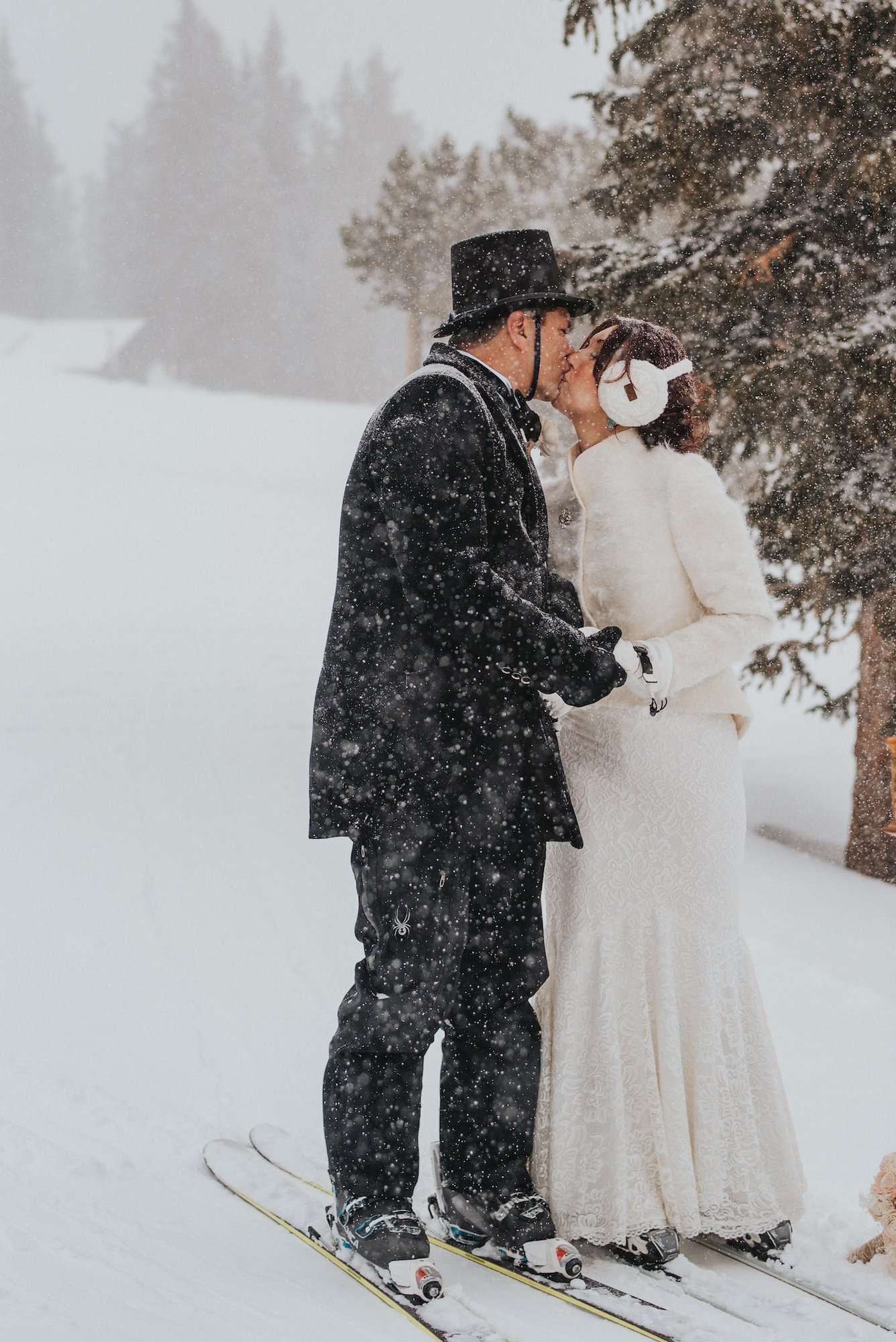 A Winter Wonderland Elopement on Skis