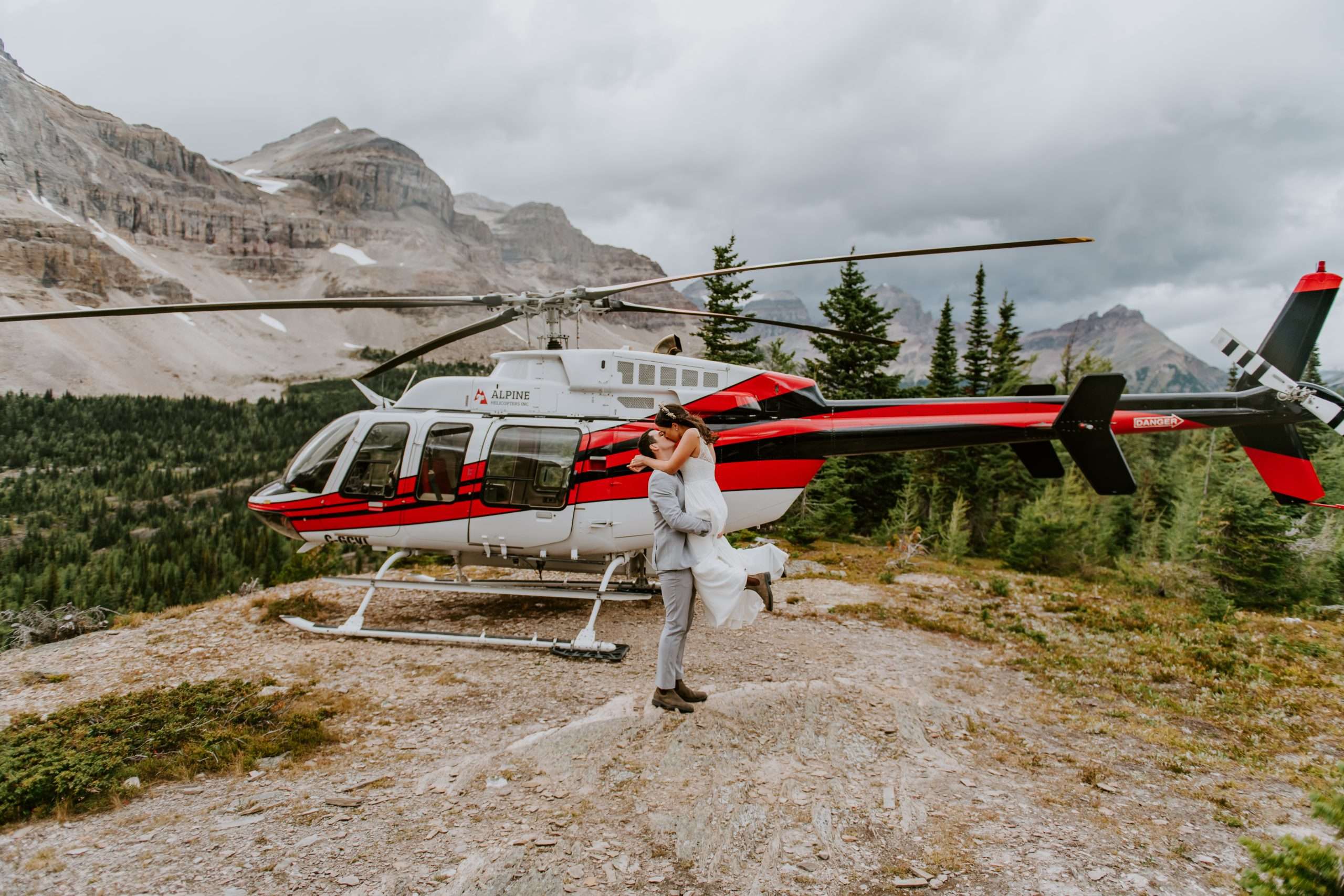 Scenic + Serene Helicopter Elopement