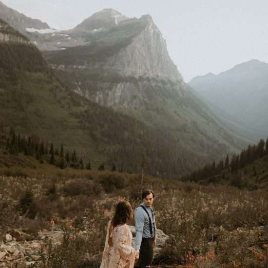 Windswept Glacier National Park Engagements