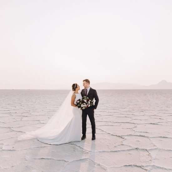 Classically Chic Bridals at Bonneville Salt Flats