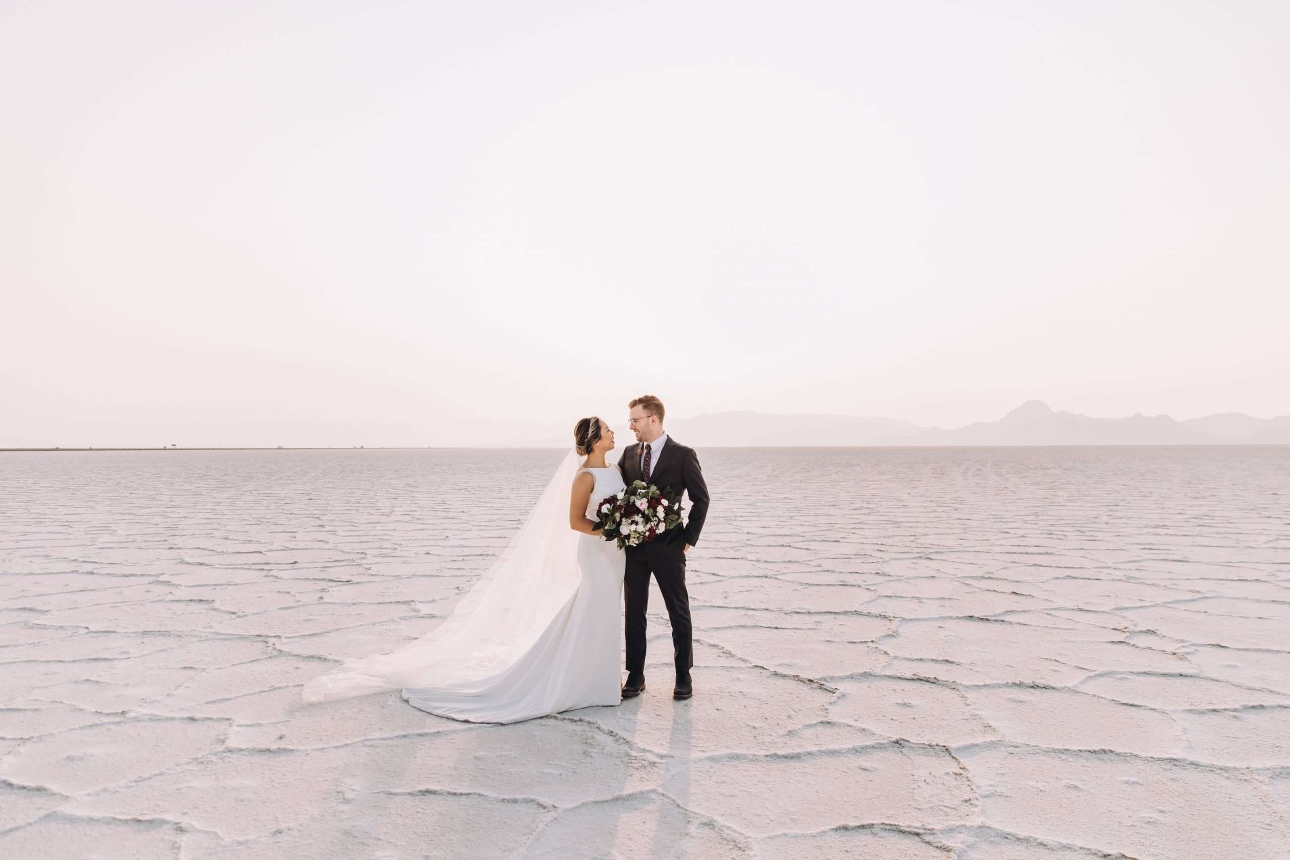 Classically Chic Bridals at Bonneville Salt Flats