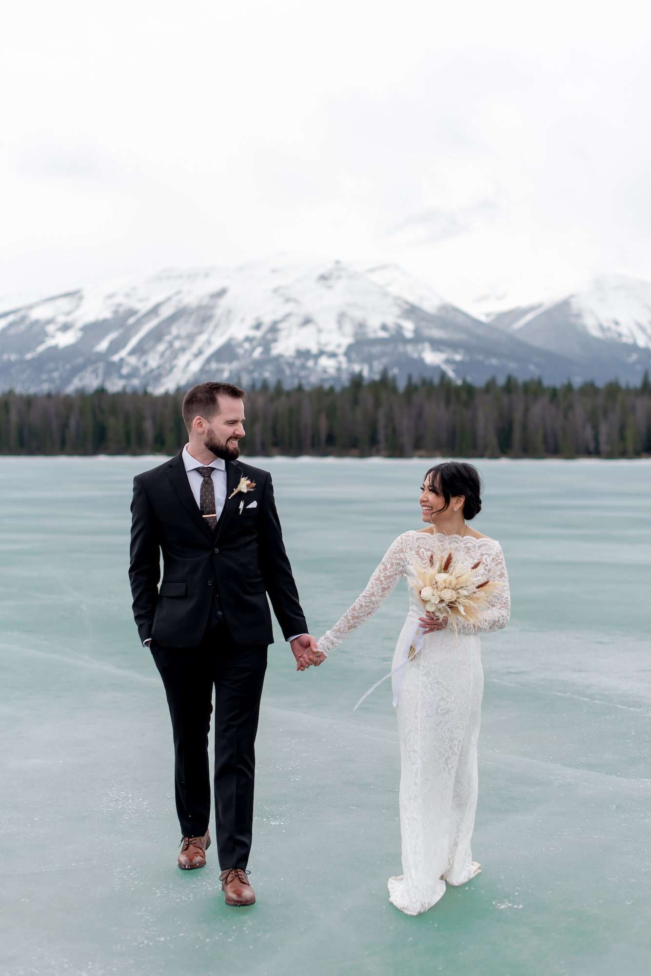 Intimate and Icy Jasper National Park Elopement