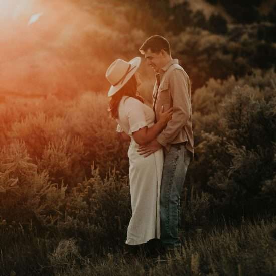 Golden Romantic Wyoming Engagement