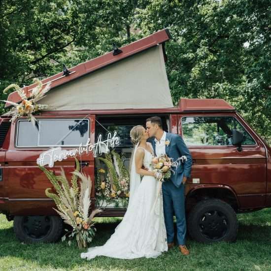 Modern and Bohemian River Bend Wedding