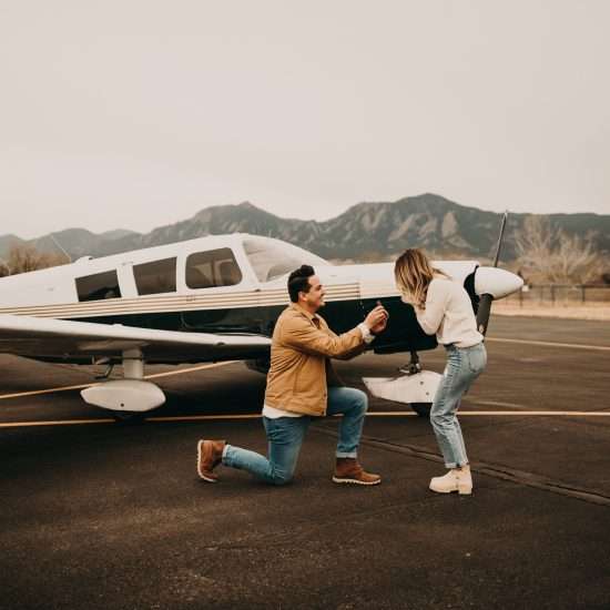 Misty and Magical Surprise Airplane Proposal