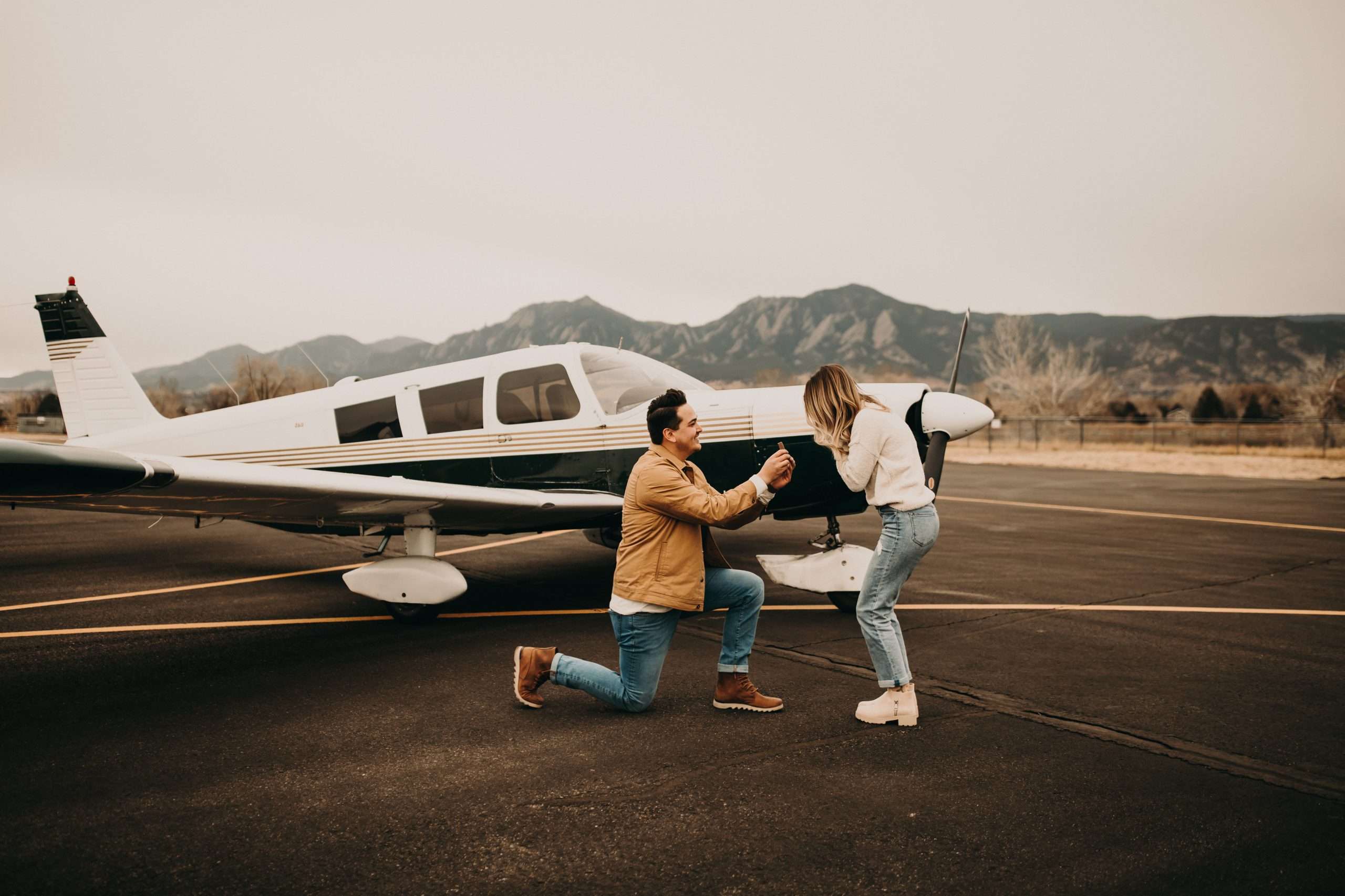 Misty and Magical Surprise Airplane Proposal