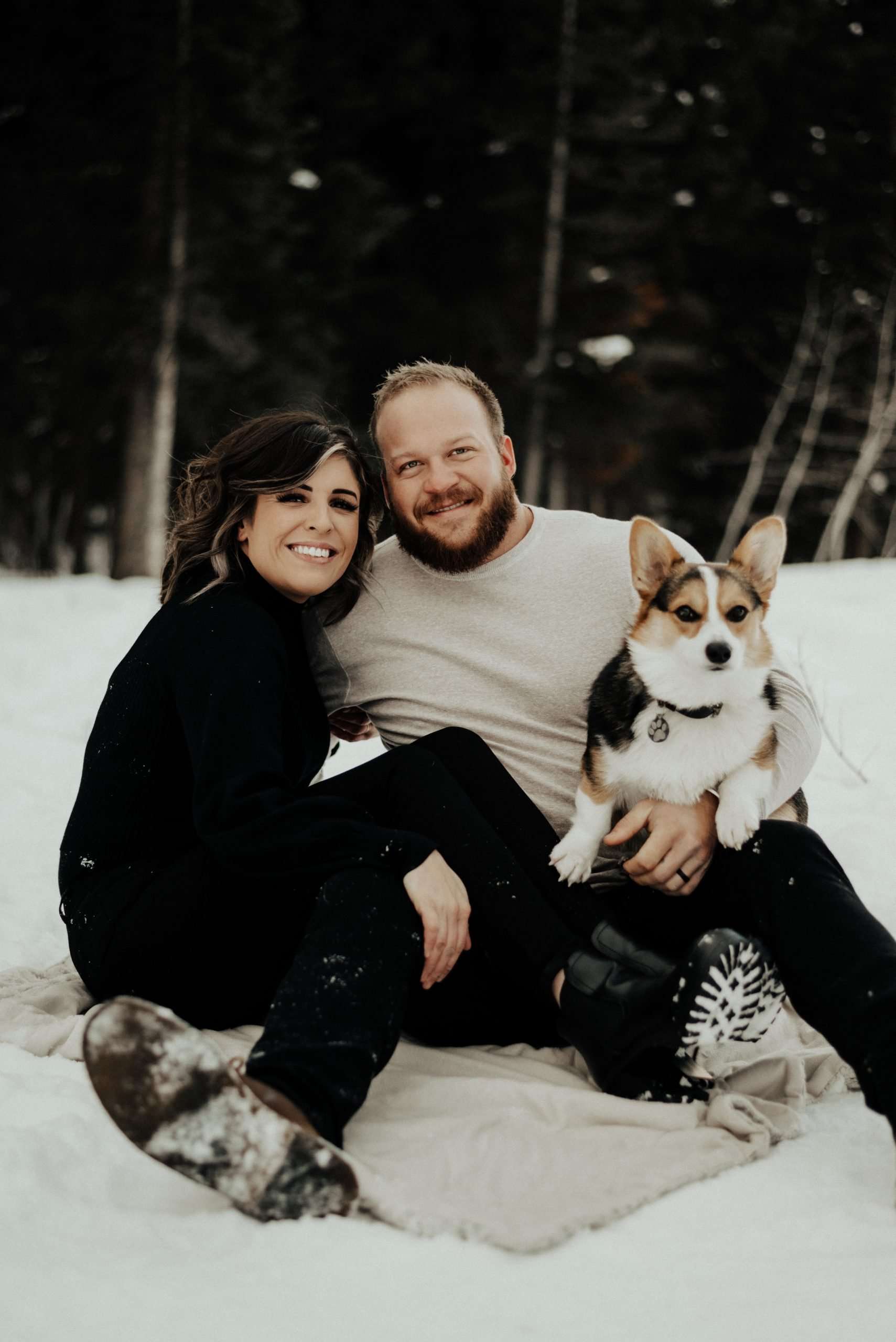 Darling Couples Session with their Corgi