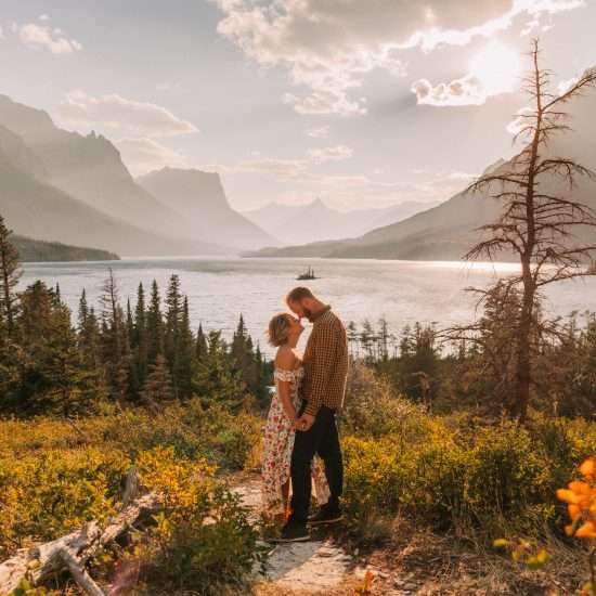 Sweet Summertime Honeymoon Session in Glacier National Park