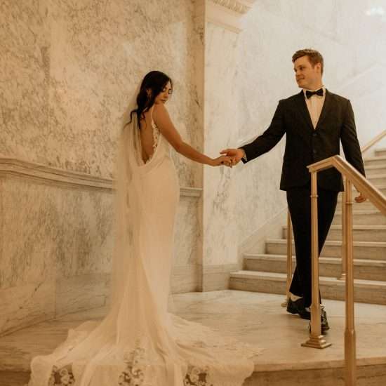 Modern and Sleek City Hall Elopement Inspiration