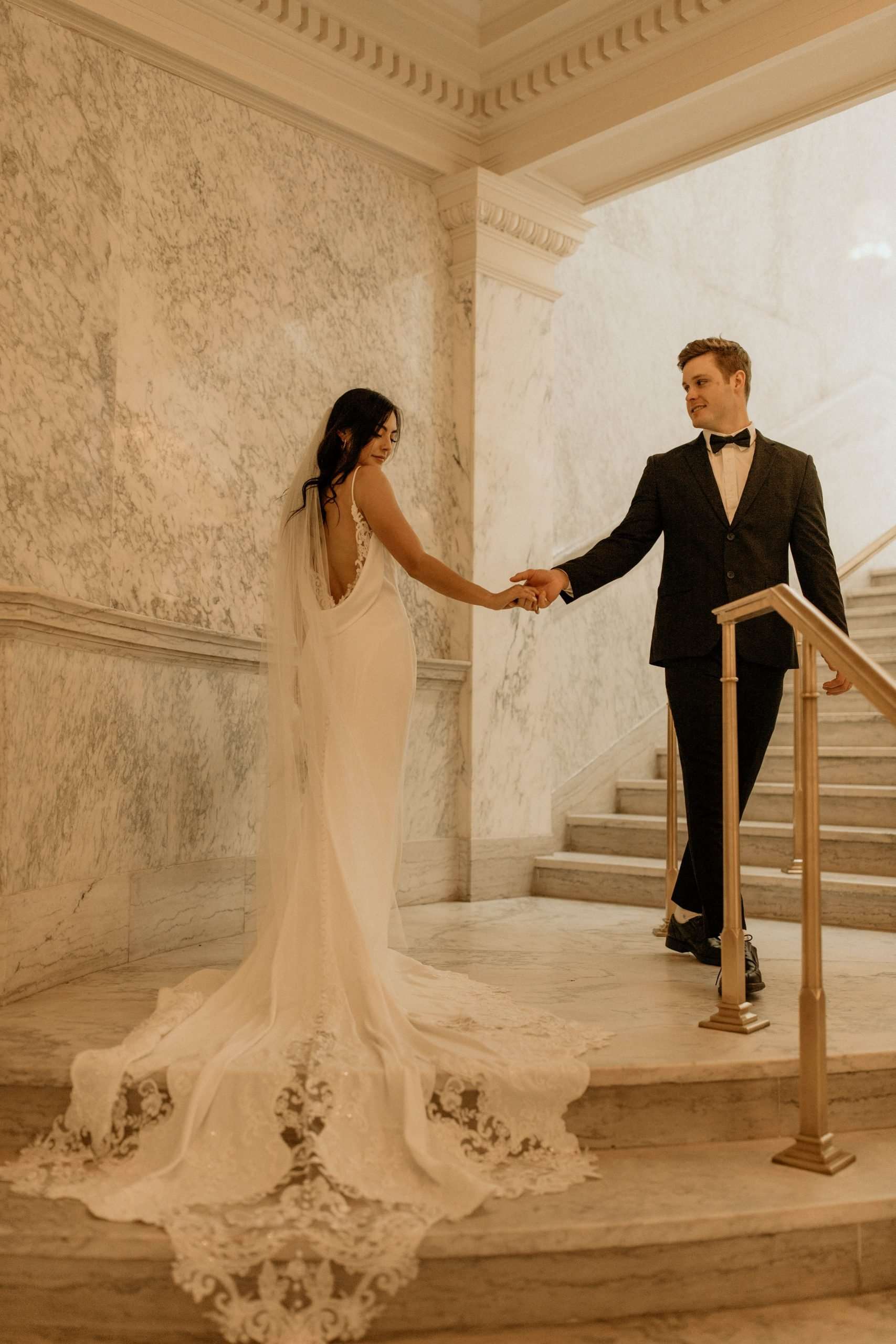 Modern and Sleek City Hall Elopement Inspiration
