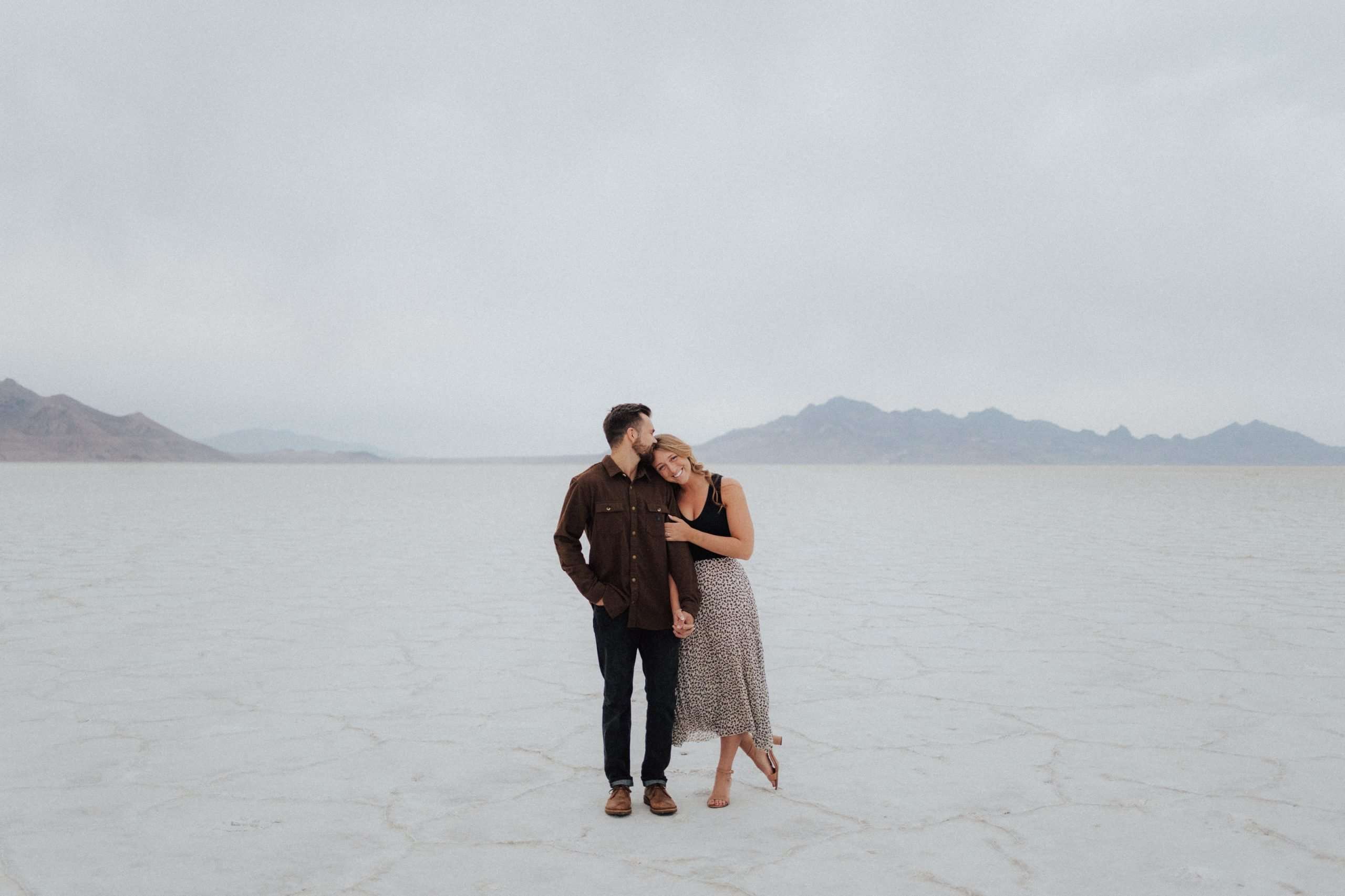 Blissful Bonneville Salt Flats Engagement Photos