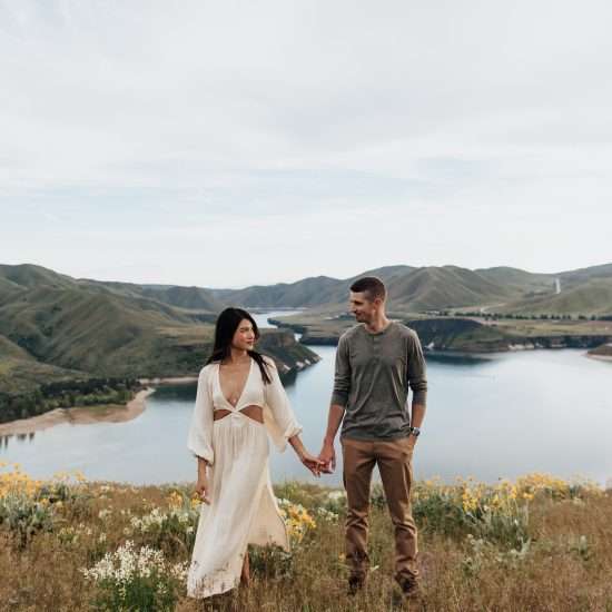 Wildflower Engagement Photos in Idaho