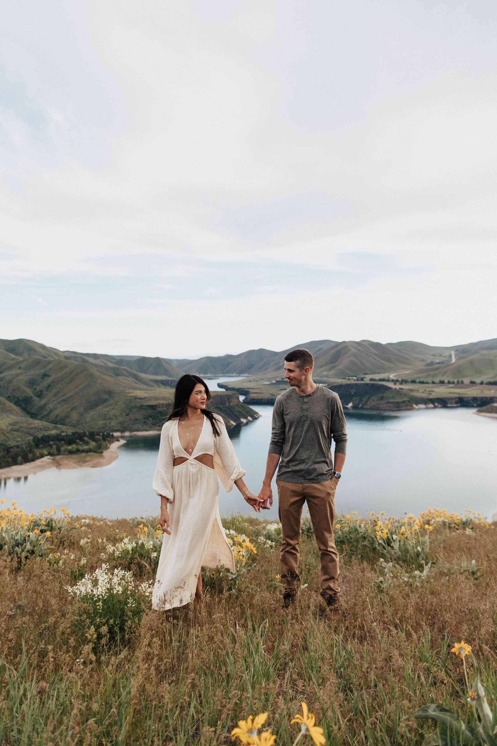 Wildflower Engagement Photos in Idaho