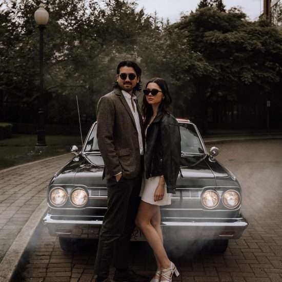 Vibey Vintage Engagement Session in Vancouver