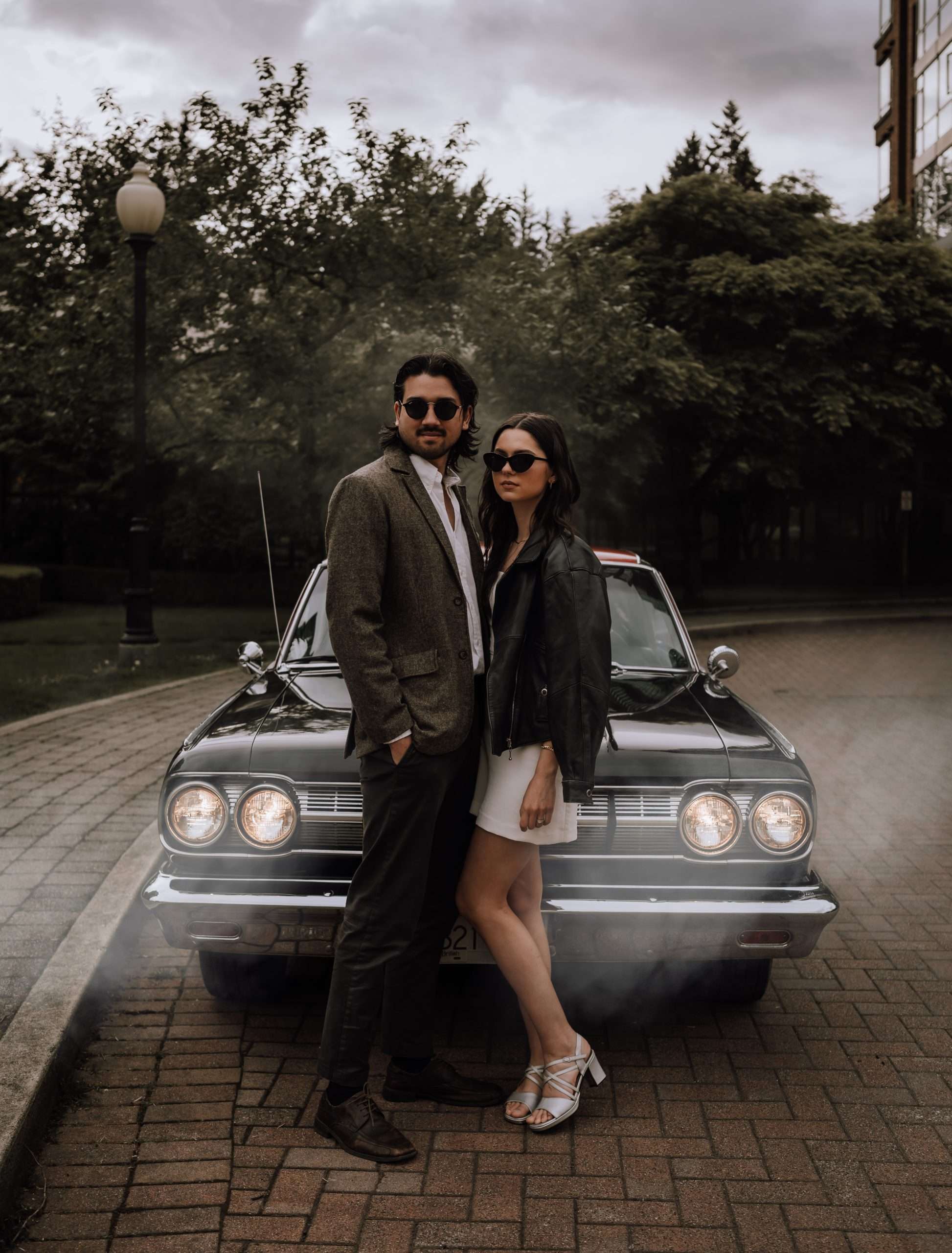 Vibey Vintage Engagement Session in Vancouver