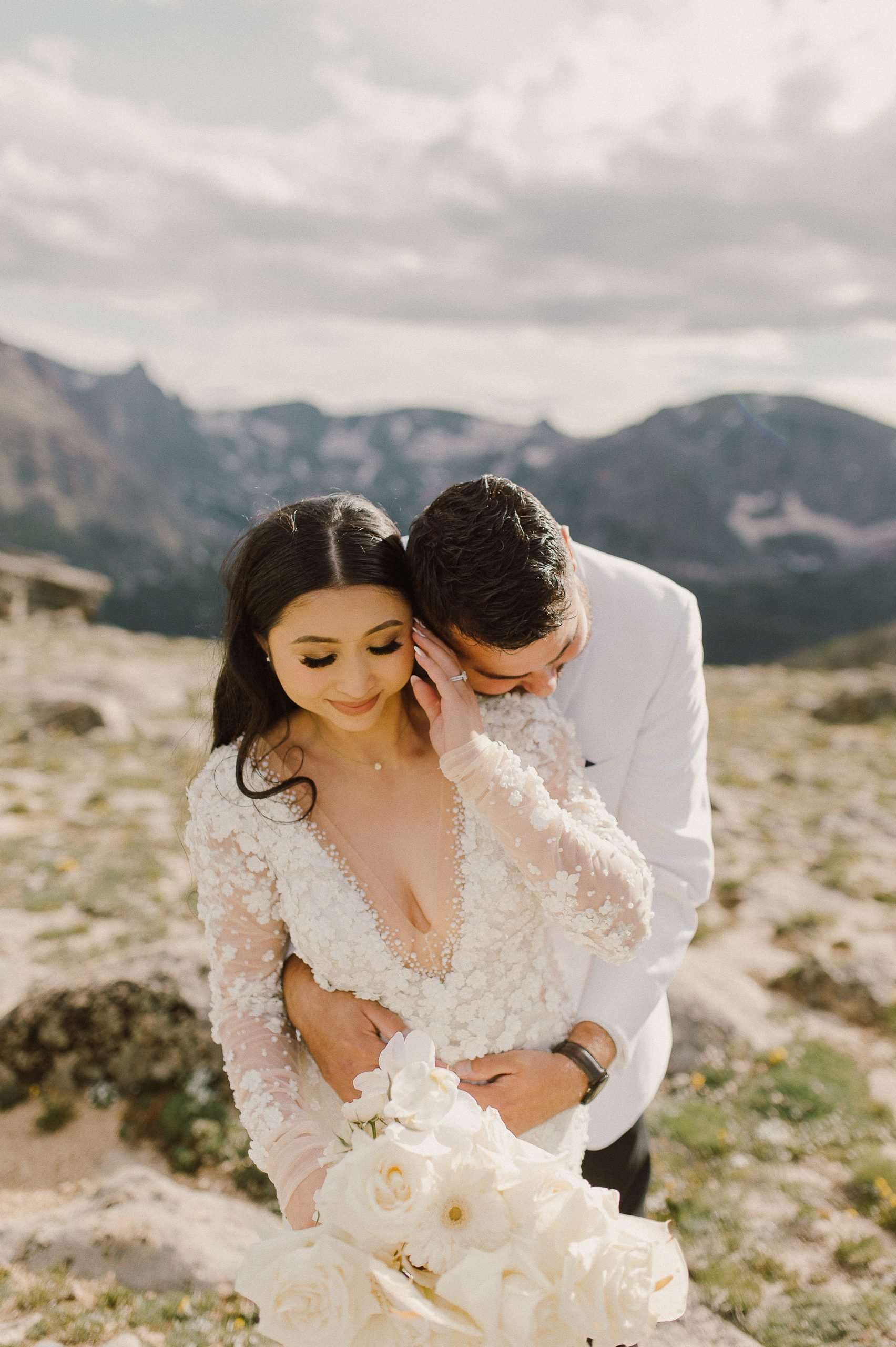 Monochromatic All-White Wedding in Estes Park