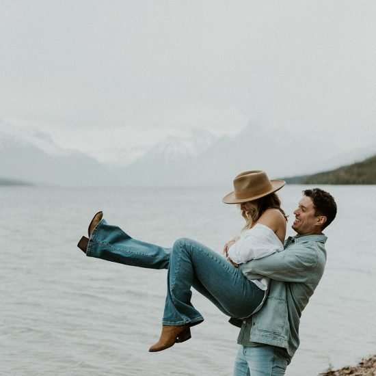 Stormy Lakefront Montana Engagement Session