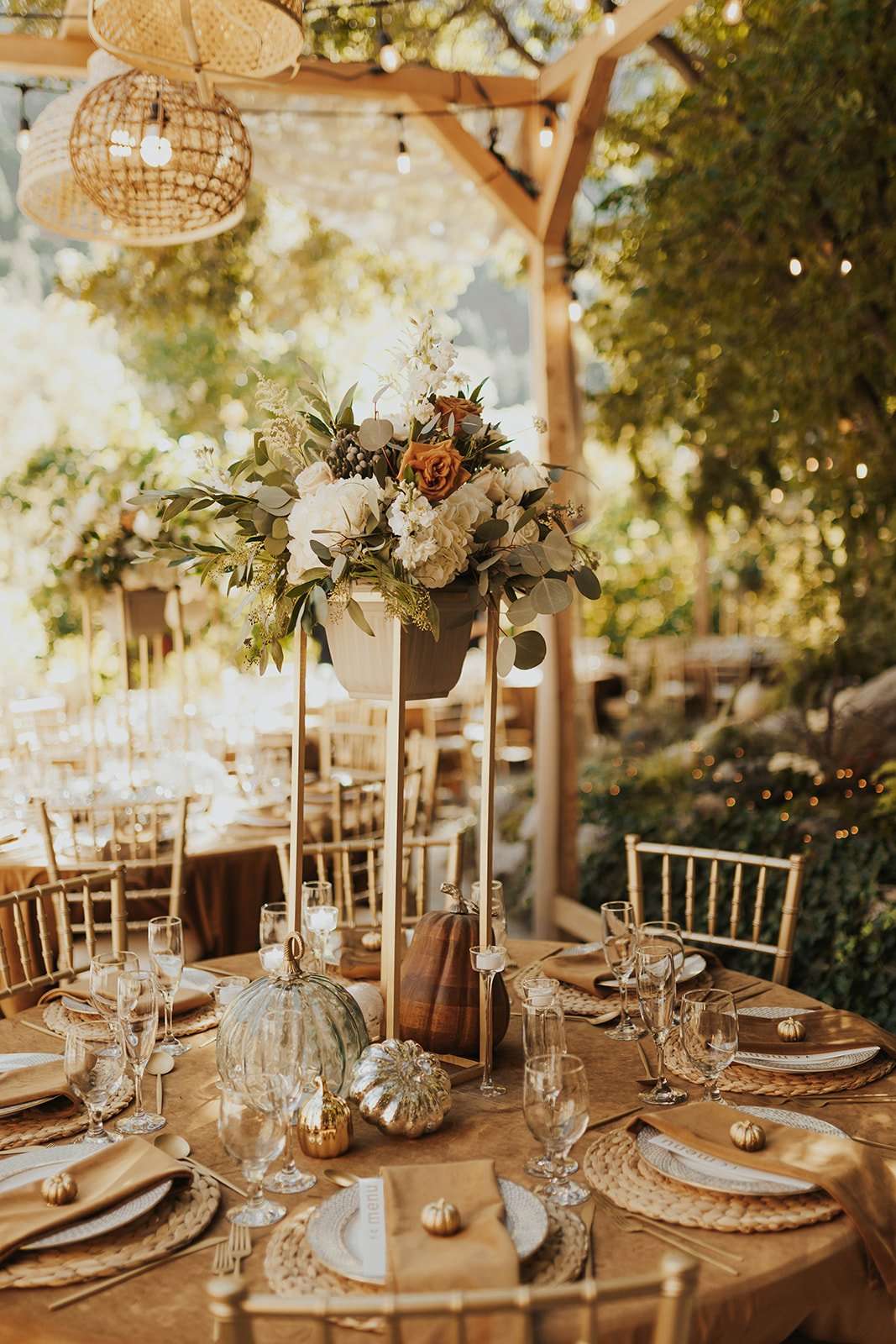 Rich Autumn Wedding Adorned with Pumpkins