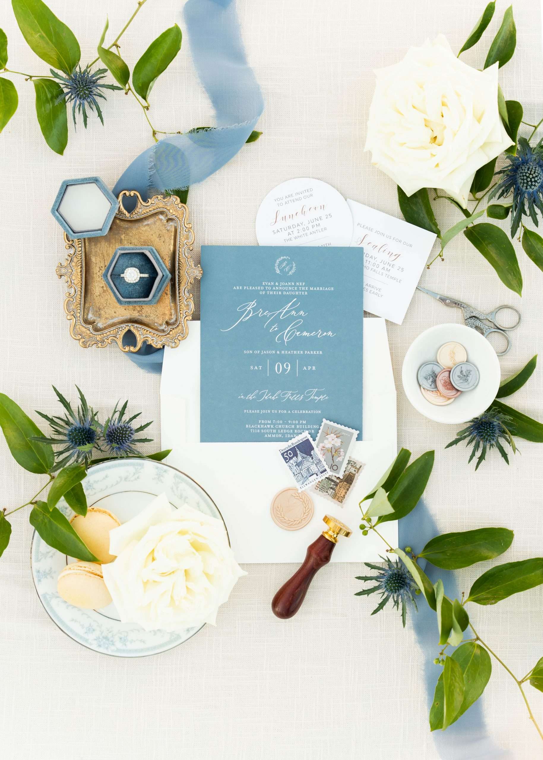 Country Charm Styled Shoot with Dusty Blue Hues