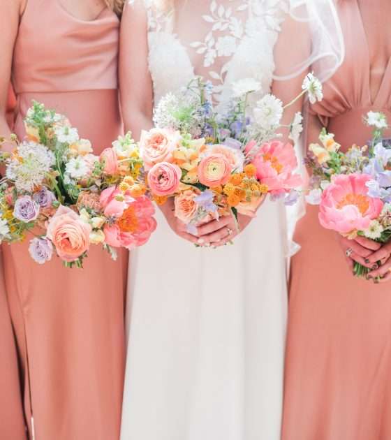 Pretty in Peach Taos Wedding