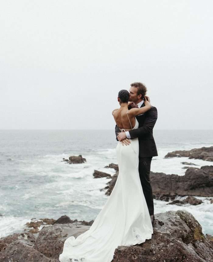 Chic Oceanfront Elopement in the Rain